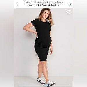 Large *MATERNITY* Jersey-Knit Bodycon Dress, Black